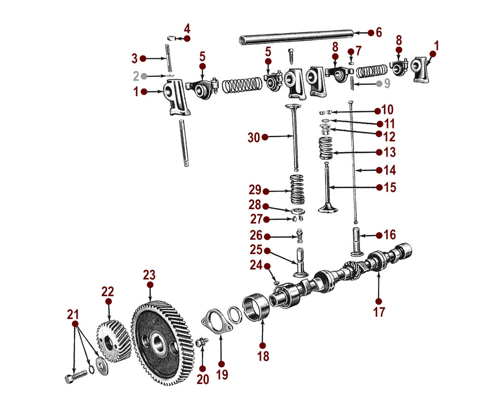 Valves, Camshaft & Timing Gears | Kaiser Willys