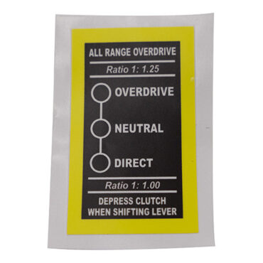 All Range Overdrive Decal Fits 41-71 Jeep & Willys