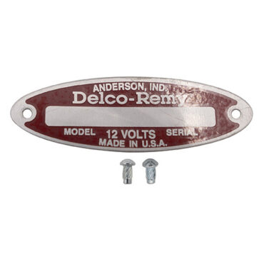 US Made Delco Remy Generator Data Plate (12 Volt) Fits 41-71 Jeep & Willys