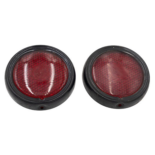 NOS Naco Tail Light Lens & Bezel Set (Pair) Fits 46-55 CJ-2A, 3A, 3B