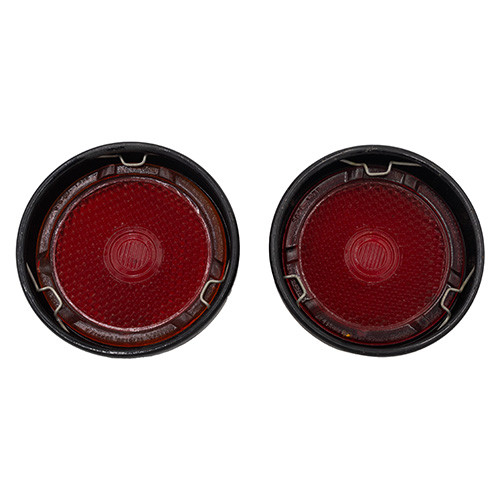 NOS Naco Tail Light Lens & Bezel Set (Pair) Fits 46-55 CJ-2A, 3A, 3B