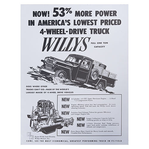 Vintage Willys Truck Poster Old Willys Truck Advertisement Poster