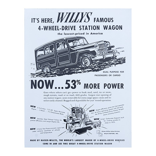 Vintage Willys Station Wagon Poster Old Willys Station Wagon Advertisement Poster