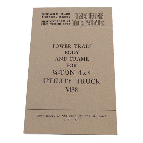 Power Train, Body & Frame Manual Fits 50-52 M38