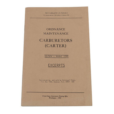 "Carburetors (Carter)" Ordnance Maintenance Owners Manual Fits 41-52 Jeep & Willys