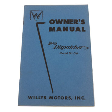 Owners Manual Fits 1956-62 DJ-3A