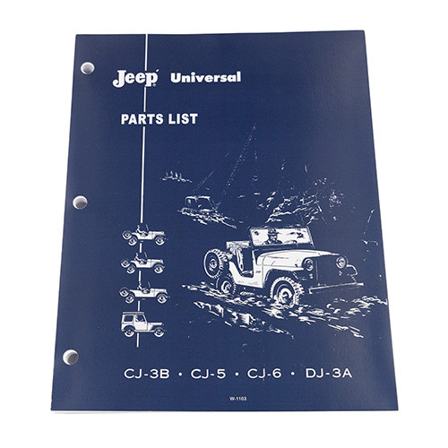 Master Parts List Manual Fits 53-71 DJ-3A, CJ-3A, 5, 6