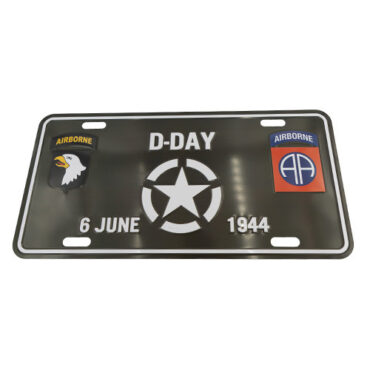 WW2 D-Day Airborne License Plate Fits: All Willys