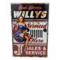 US Made Willys Pin Up Girl Metal Sign Fits Willys Accessory