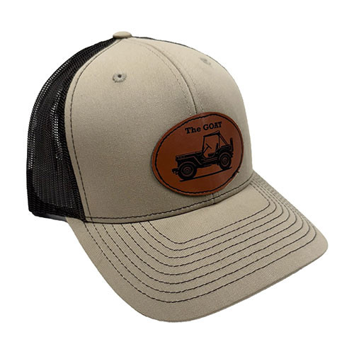 Willys "The Goat" Mesh Trucker Hat (Khaki and Brown) Fits 41-71 Willys and Jeep