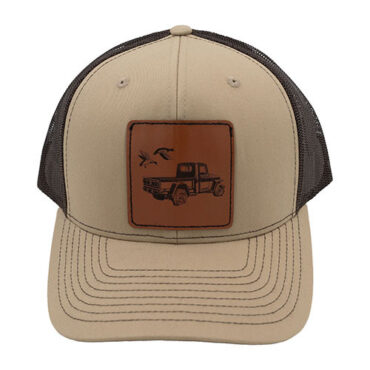 Willys "Ducks and Trucks" Mesh Trucker Hat (Khaki/Brown) Fits 41-71 Willys and Jeep